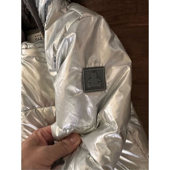 NEW Gap Silver Baby Bear Ear Suit Bunting Snow Suit 6-12 Mo - Picture 4 of 5